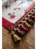 Jacquard Yarn-Dyed Christmas Snowman Reindeer Tassel Polyester Table/Bed Runner