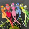 6pcs Vibrant Artificial Birds with Long Tails Colorful Feathered Home Garden Decor Lifelike Hanging Ornaments Festive Decoration