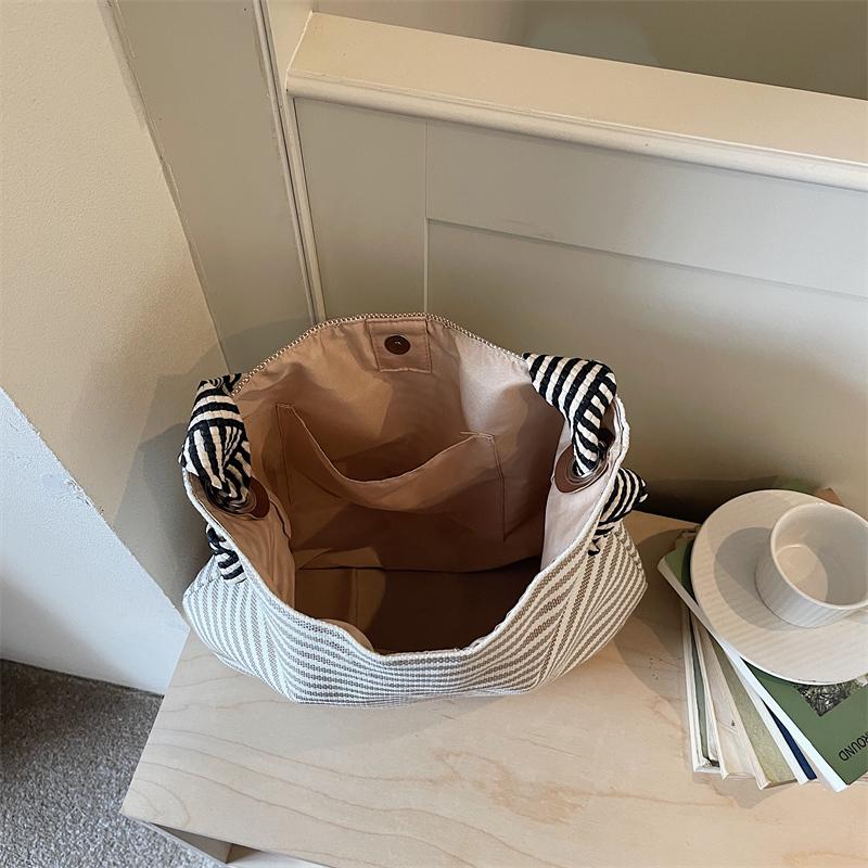 Sac Tote rayé grande capacité Sac à bandoulière pour femme Sac sous le bras