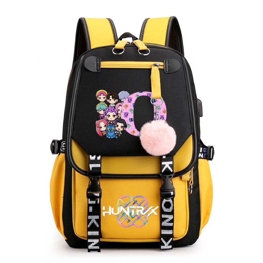 Cartoon 26 English Letter Printed Backpack for Teenager Student Girl Boy Bookbag Large Capacity Waterproof Travel Bag Kid Gift Mochila