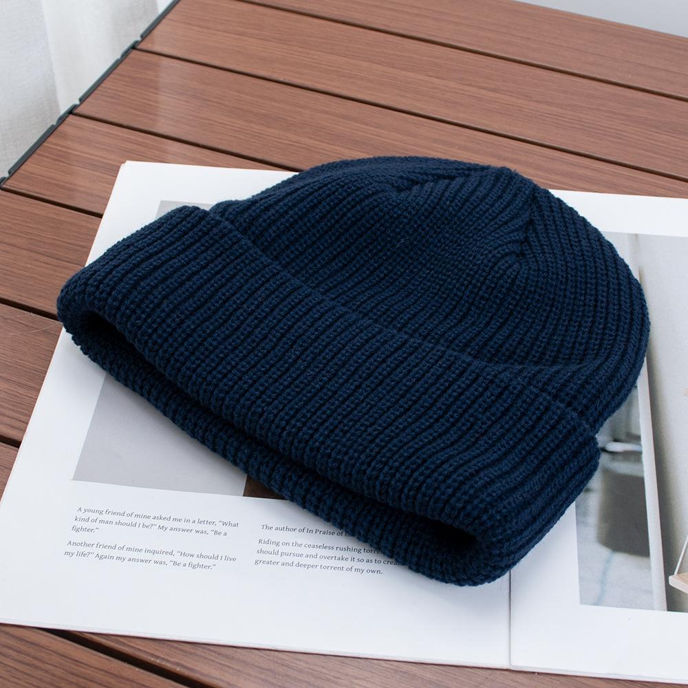 High quality solid color light board wool hat autumn and winter warm knitted hat men's and women's versatile ear protection hat windproof cold hat