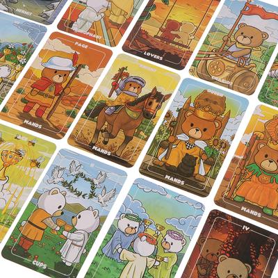 Teddy Tarot Card Prophecy Fate Divination Deck Family Party Board Game Card Beginners Cards Fortune Telling Game