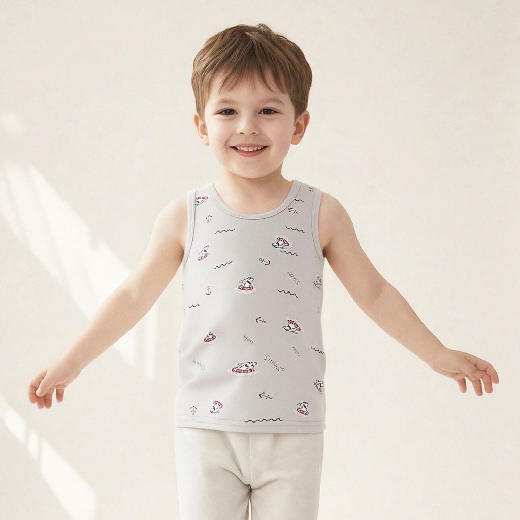 Summer Children's Pure Cotton Vest, Pure Cotton Class A Children's Thermal Vest, Sleeveless Bottoming Underwear for Men, Women and Older Children