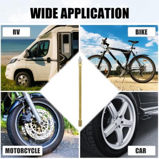 4pcs 200mm Brass Wheel Tire Valve Extender Stem Extension Inflation Stright Pole