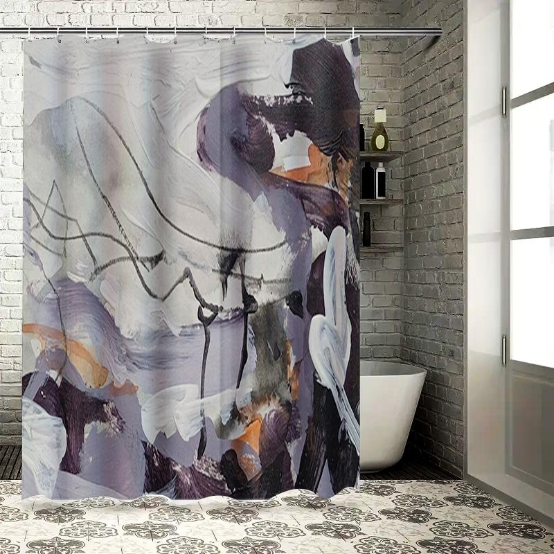 

Luxury Artistic Print Shower Curtain Waterproof Home Decor Bathroom Supplies W60H190(CM)-1 Pcs