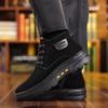 Winter New Men's Cotton Shoes, Genuine Leather, Wool and Fur Integrated Warm Casual High-top Boots, Anti-velvet Cowhide Men's Shoes