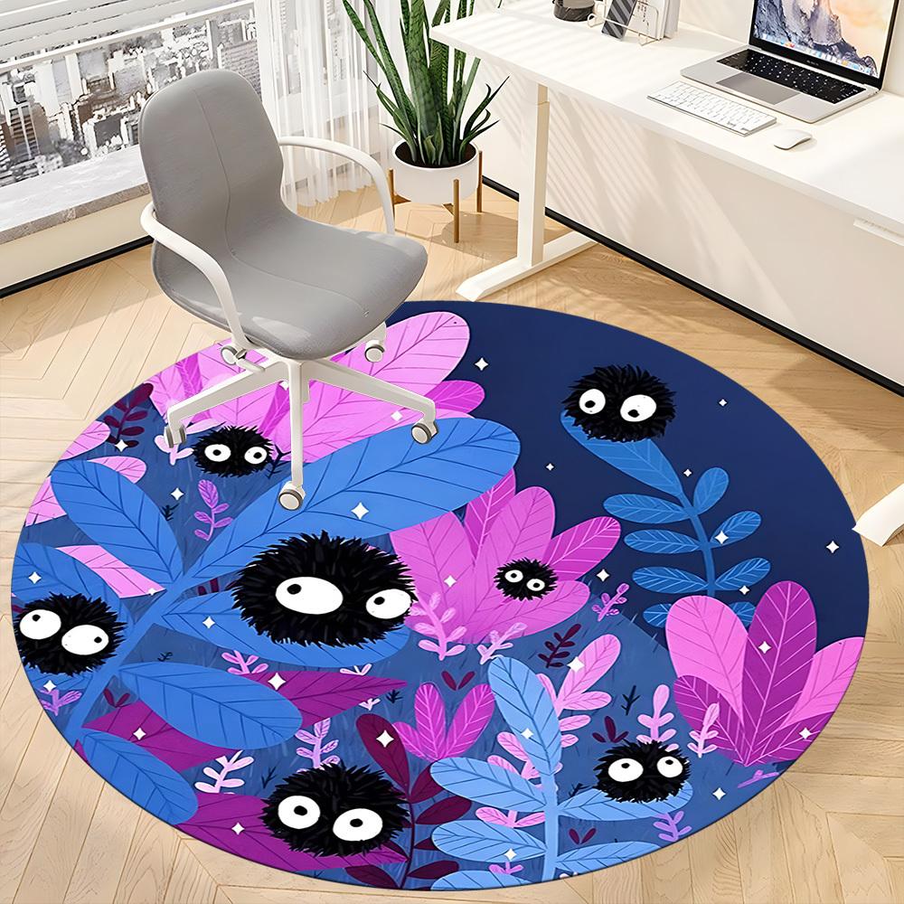 1 Stück Sprites Wald Büro Runder Teppich, Matte Geeignet für Büro, Unter Bürostühlen Schlafzimmer Wohnzimmer Heimdekoration, Raumdeko