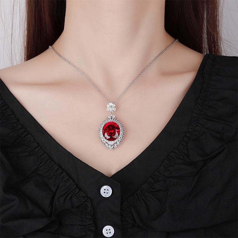 Jewelry Copper Bottom Gold-Plated Simulation Bird'S Nest Cut Egg-Shaped Light Luxury Large Pendant Main Stone 18 * 20