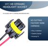Pack-2 H11 Socket Wire Harness Connectors, Waterproof Fog Light Harness Plug, Multi-Purpose Pigtail Adapter Plug, For Fog Light High Low Beam Bulb