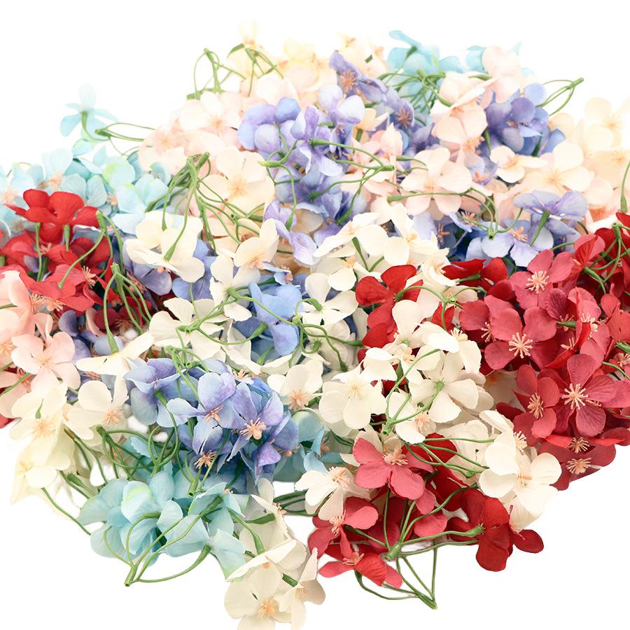 Cherry Blossom Flower Long Head Simulation Flower Diy Handmade Material Package Clothes Hat Jewelry Diy Material Special Supply