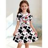 Girl Clothes Cute Cartoon Graphic Printed Girls' Princess Dress Summer Casual Dress for Girls Outfit O-Neck Animal