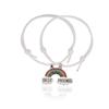 European & American Style Korean Seven-Color Rainbow Pendant Couple Bracelets - Pair for Men and Women