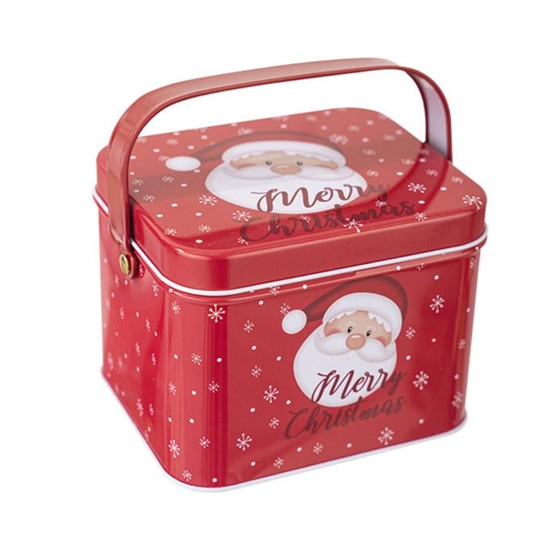 2pcs Christmas Decoration Candy Boxes with Convenient Carry Handle Sweets Storage Solution Handheld Candies Holder