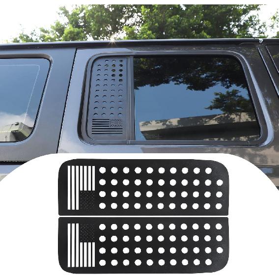 Rear Side Window Decals Trim Exterior Accessories for Jeep Wrangler JLU 4-Door & Gladiator JT 2018-2023, American Flag