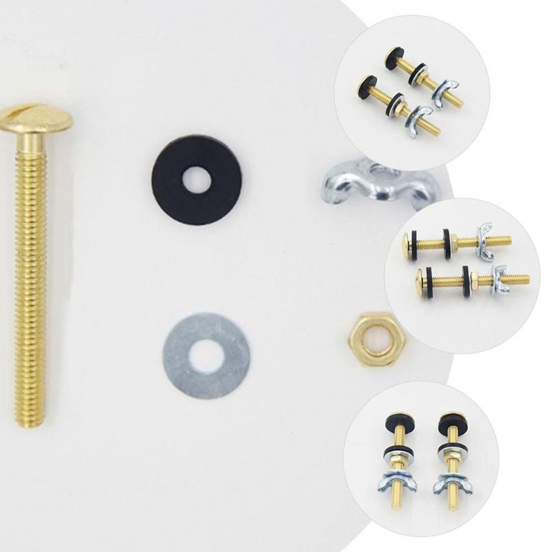 Strong Toilet Tank Mounting System Rustproof Metal Bolts Locking Nuts Sealing Gaskets Universal Application for House