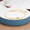 Koreanische Leichte Luxus Tulpenblumen Armbänder Für Frauen Elegante Bunte Emaille Florale Handgelenkketten Armband Hochzeit Party Schmuck