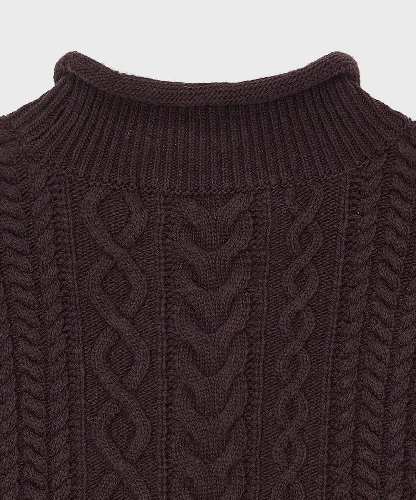 Seutyudiotomboiegseu (W) Cropped Cable Knit Pullover Brown