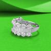 Zhu Zhi Fan S925 Sterling Silver Half Circle Inlaid Ring: Women's Fashionable and Versatile Design