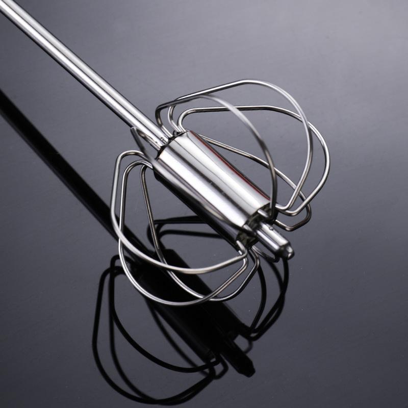 Stainless Steel Household Semi-Automatic Rotating Egg Beater Push-Type Egg Cream Baking Stirring Stick Manual Egg Beater