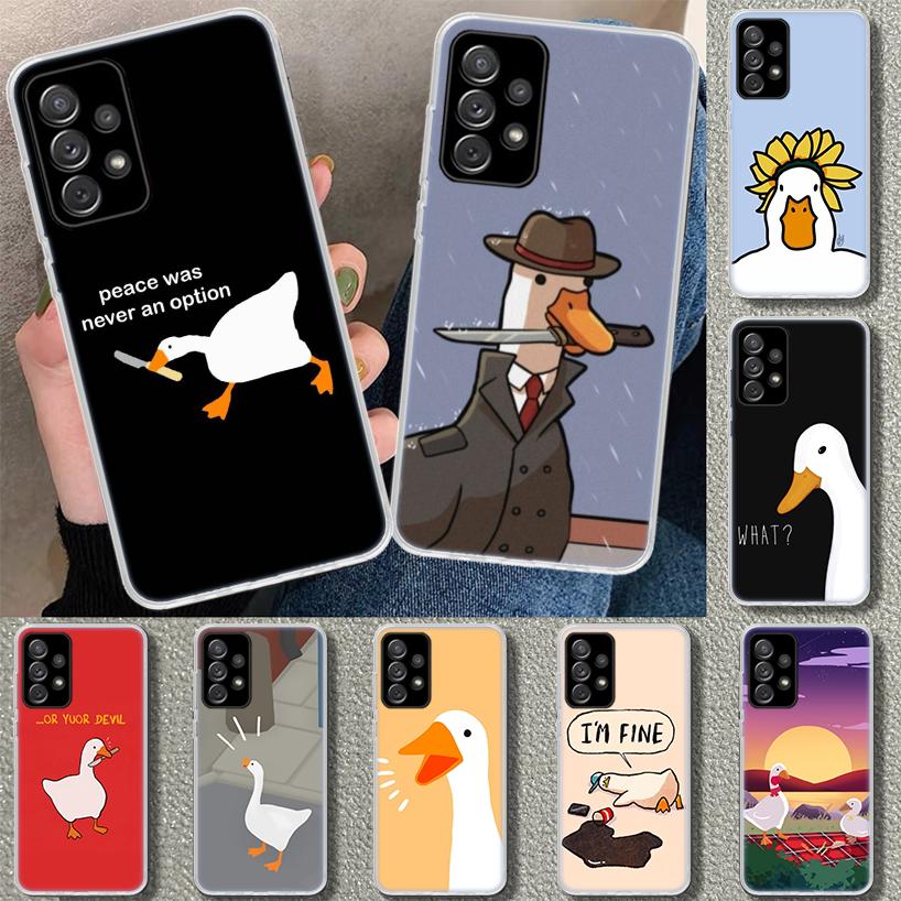 Cartoon Cute Goose Game Phone Case for Samsung Galaxy A17 A16 A26 A36 A56 A57 A37 A15 A25 A35 A55 A14 A24 A34 A54 A13 A23 A33 A5