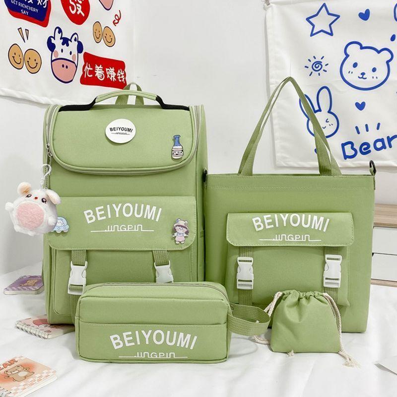 4 Pcs Backpack for Boys Girls Children Lovely Schoolbag Kindergarten Schoolbag Kids Gift Pencil Case Large Capacity Handbag