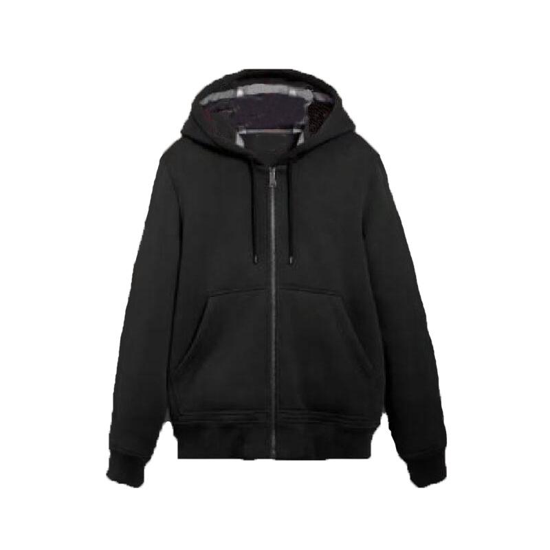 

European & American British Style Men s Hooded Sweatshirt with Zipper, Spring/Autumn, Customizable Logo, In Stock XL чорний