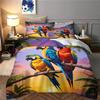 Parrot Bedding Sets King Size Watercolor Animal Feather Duvet Cover Set Palm Leaf Duvet Cover Tropical Plant Birds Quilt Cover