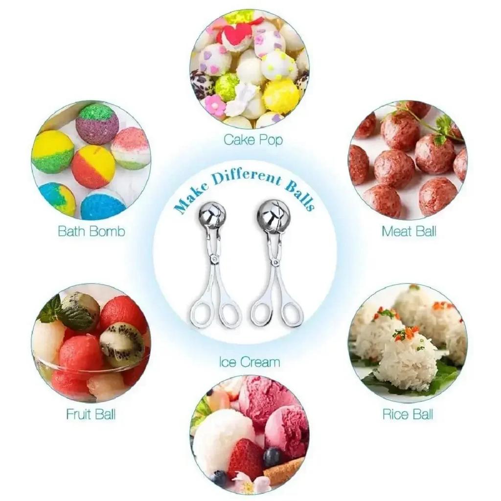 Fleischbällchen-Maker-Werkzeug, Edelstahl-Clip, runder Reisbällchen-Former, Löffel, Fleischbällchen-Herstellungsform, antihaftbeschichtet, gefülltes Küchengerät