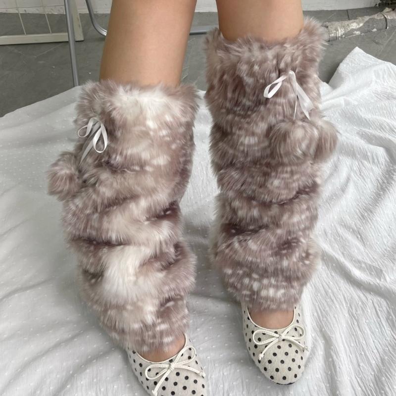 Faux Furs Leg Warmer,Warm Soft Fuzzy Leg Warmer Boot Cuffs Cover for Women Party Costumes Boot Sleeves Boot Covers