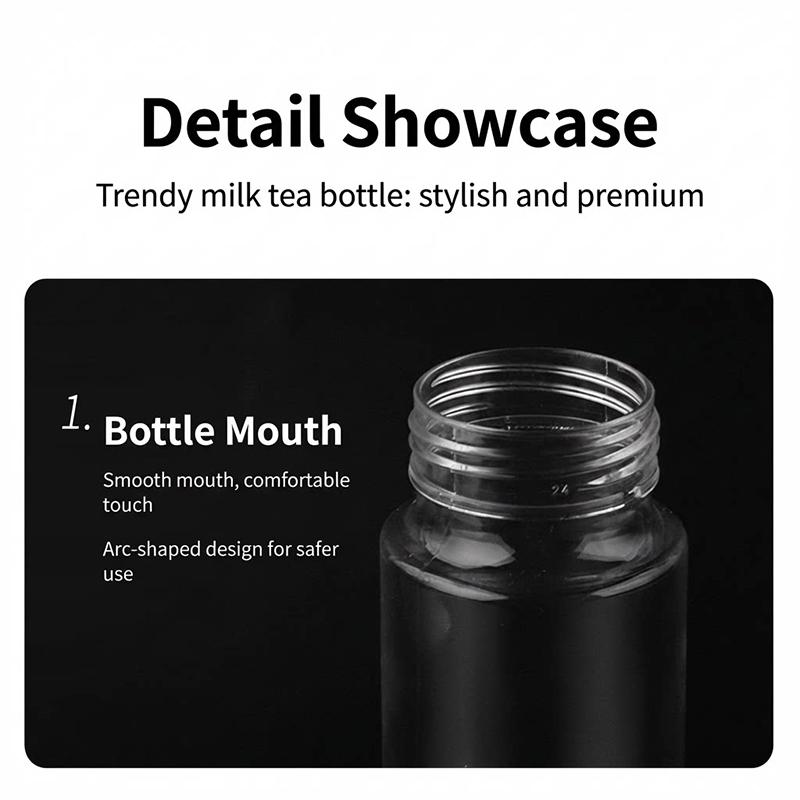 400/500/600Ml Round Disposable Juice Beverage Bottle Milk Tea Yogurt Transparent Plastic Bottles