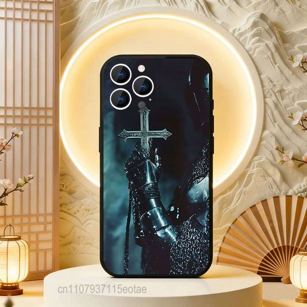 Crusaders Templar Knight art Black Soft Case For iPhone 17 13 14 15 11 16 12 Pro Max Pro Max Plus E Air Mini Phone Cover Shell