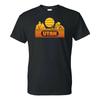 Utah Groovy Sunset - Landscape Vacation Home State T Shirt - Black