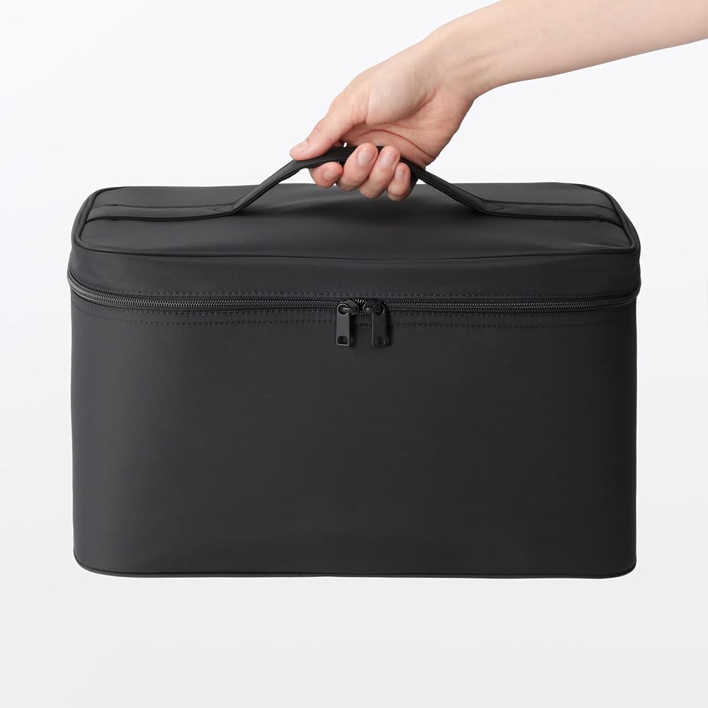 MUJI Recycled Nylon Makeup Box, Black, Large, Approx. 36 x 165 x 23 cm, 76811930