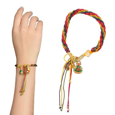 Adjustable Ethnic Style Wristband with Colorful Rope Fashionable and Comfortable Braideds Bracelet Wrist Strings Charm