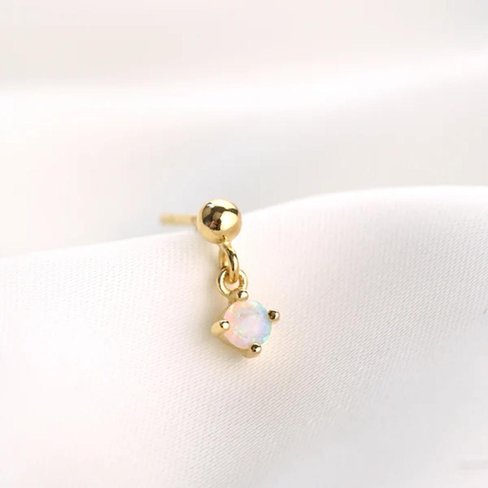 Fashion Jewelry Cute Hoop Earrings for Women 925 Sterling Silver Gold-plated Star Niche Luxury Opal Jewelry