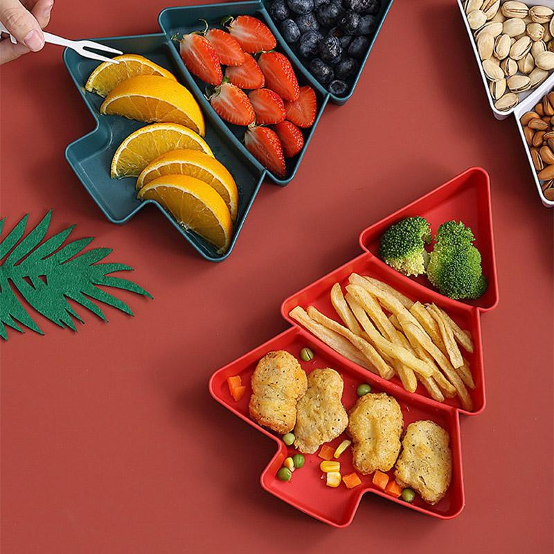 Christmas Tree Fruit Bowl Home Snack Plate Plastic Candy Dish Melon Seeds Dried Fruit Box Lazy Snack Box