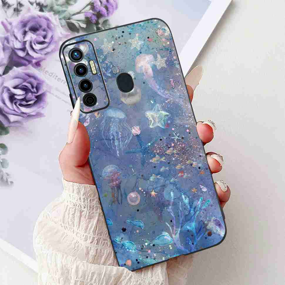 Cute Cat Cover For Tecno Camon 17 Case CG6 CG6j Silicone Soft Protection Shell For Tecno Camon 17 Camon17 Back Cover Casing 6.6"