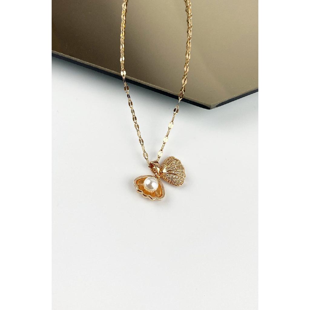 Steel Pearl Oyster Necklace Trkolye5369 B34003
