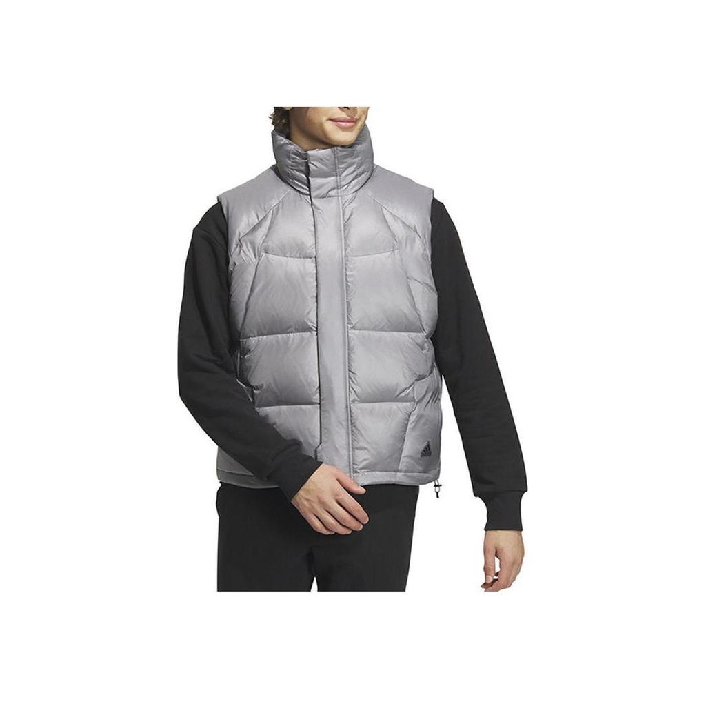 Adidas 600 Fill Stand Collar Solid Color Sports Casual Sleeveless Vest Men Vests Bright-Silver IL8911