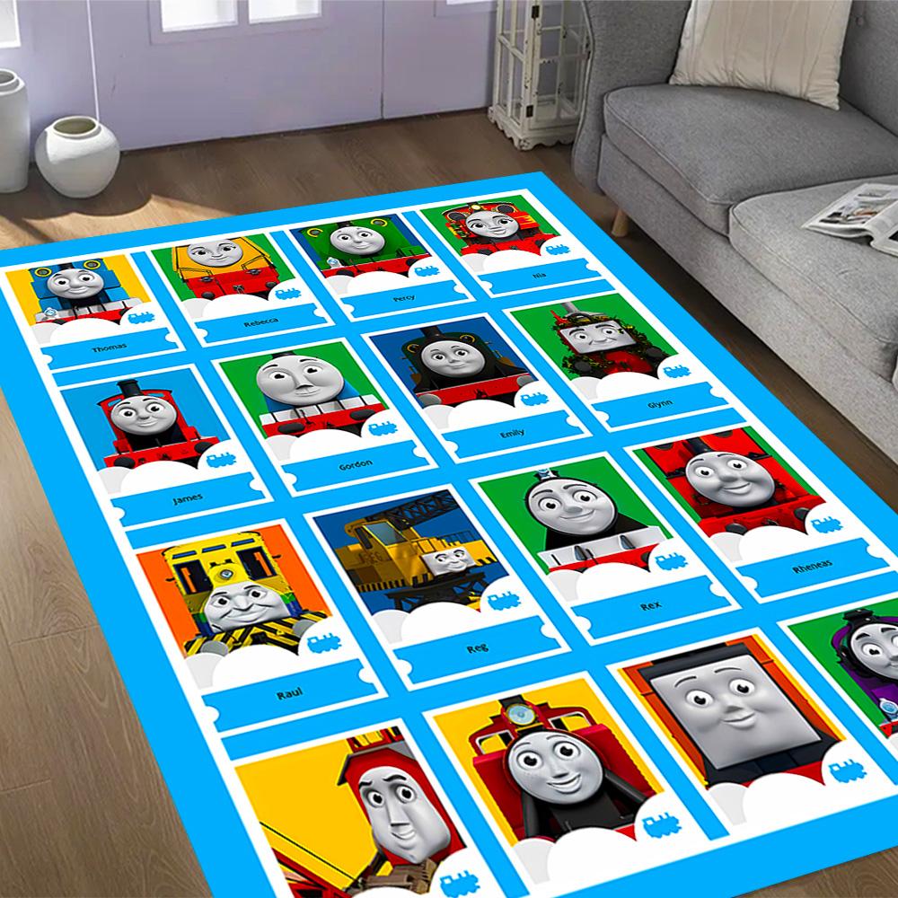 Thomas Friends Express Themed Anti-Slip Rugs - Polyester Home Decor, Suitable for Bedrooms, Living Rooms, Doorways, Studios, and Decorations