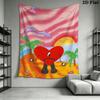 Bad Bunny Wall Tapestry Aesthetic Wall Hanging Printed Fabric Blanket Decorative Tapestries for Bedroom Living Room Home Decor