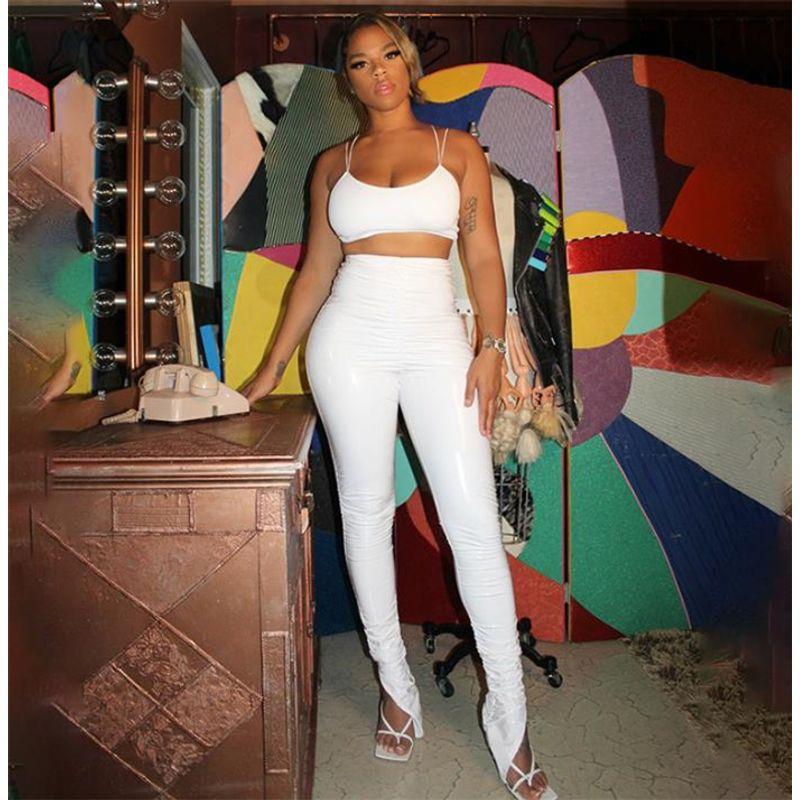 

Женские брюки из ПУ кожи White S