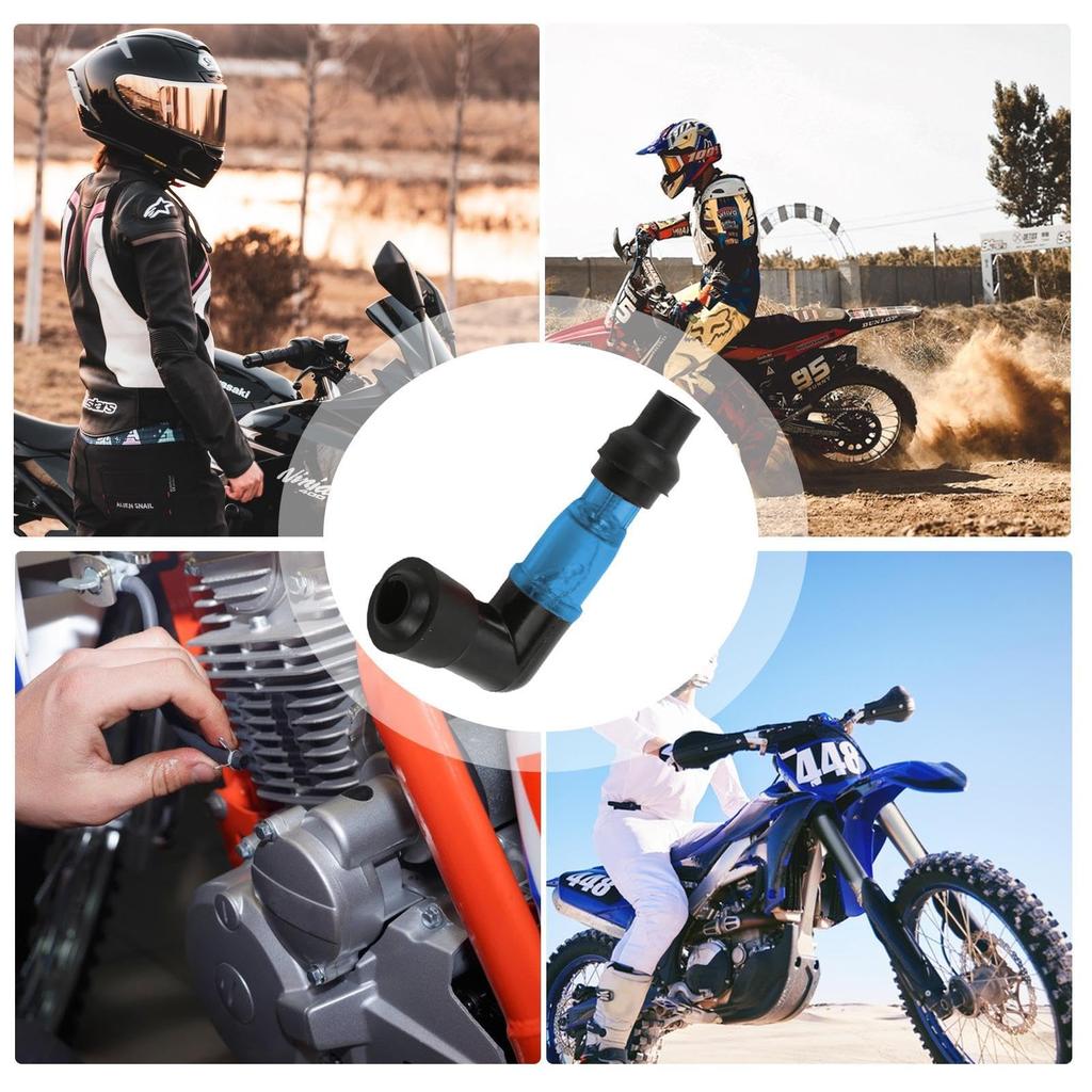 Right Angle Flashing Spark Plug Cap, Universal Motorcycle Accessories High Voltage Cap Flash Spark