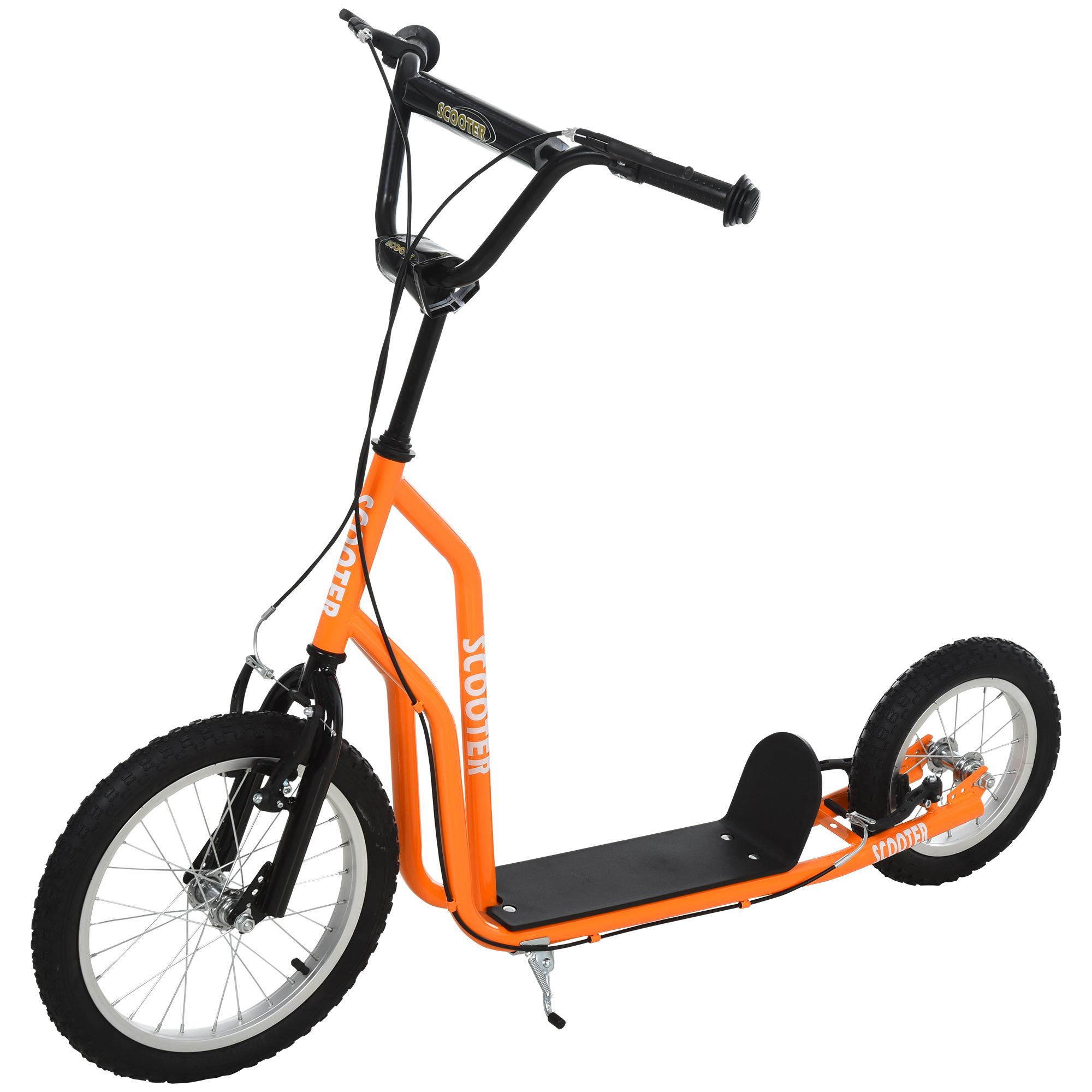 Trottinette Kinderroller Tretroller Avec Guidon Réglable Grandes Roues Et Frein à Main Trottinette à Pousser 16 Pouces Trottinette Ville Pour Garçons Et Filles À Partir De 5