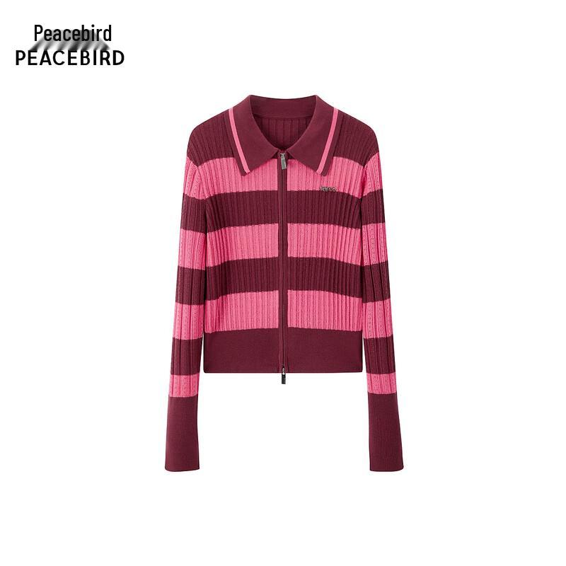Peacebird Contrast Stripe Knit Cardigan S