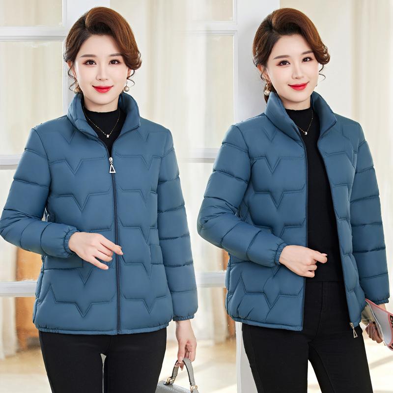 Autumn and winter down padded jacket slim and thin middle-aged padded jacket short light small padded jacket