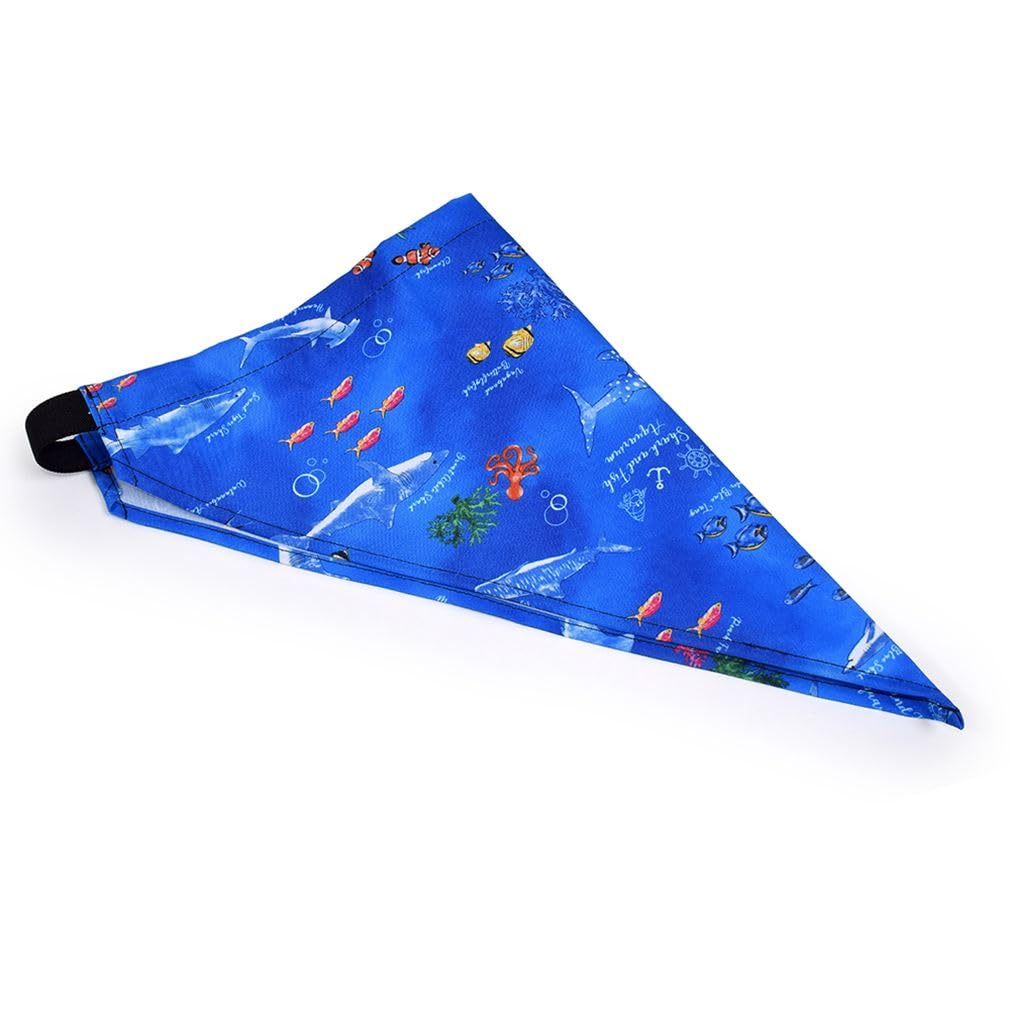 COLORFUL CANDY STYLE Back Cross Apron with Triangle Scarf Ocean Pattern No Ironing Quick Drying Lightweight Stain Resistant Wrinkle Resistant