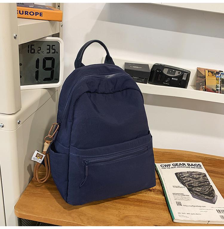 Schoolbag simple casual mini backpack women's 1011 new fashionable solid color small bag small fresh student travel backpack