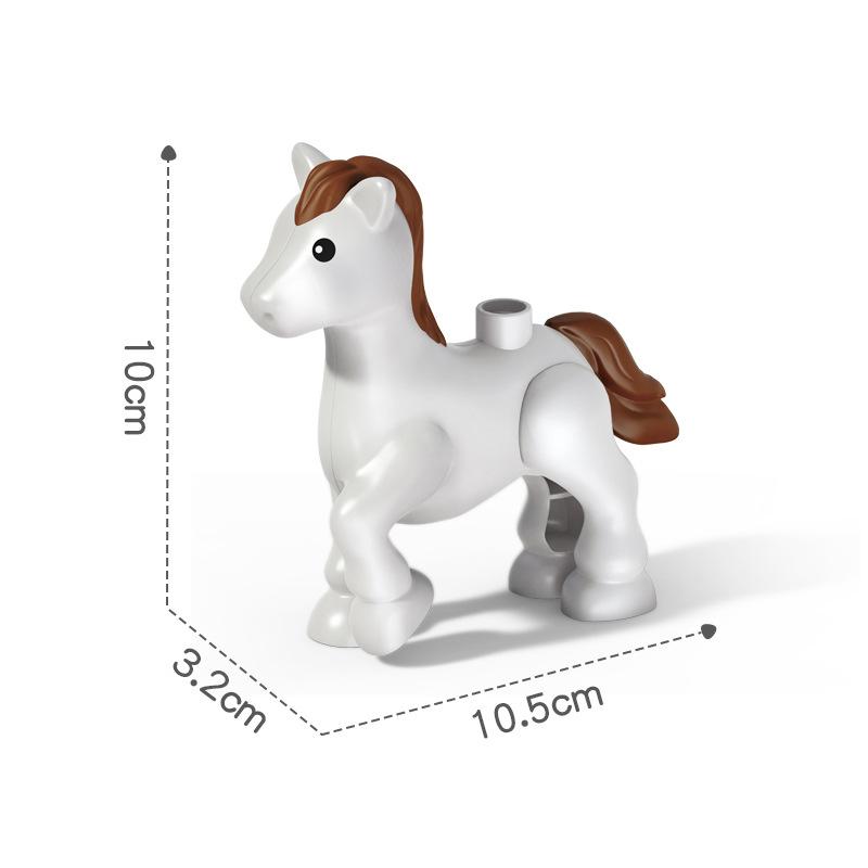 Big Building Blocks Marine Farm Animal Cat Dog Accessories Lion Shark Compatible With Duploed City Education Children Gift Toys