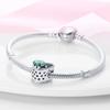 Authentic Copper Green Four-Leaf Clover Pink Design Pendant Fit Original Bracelet Jewelry Charm Bead Set Necklace Diy Female Jewelry